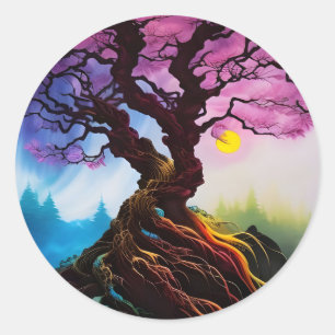 Cherry blossom Tree of life Classic Round Sticker