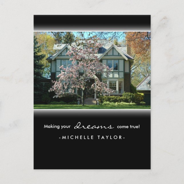 Cherry Blossom Tree Real Estate House Postcard (Front)