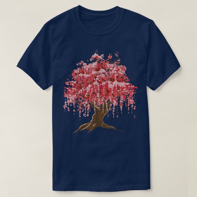 Cherry Blossom Tree Sakura Japanese Nature Graphic T-Shirt (Design Front)