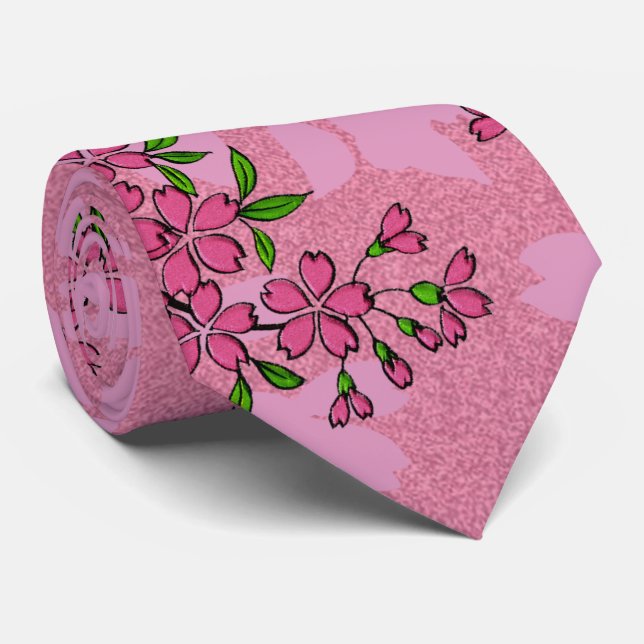 Cherry Blossom Tree Tie (Rolled)