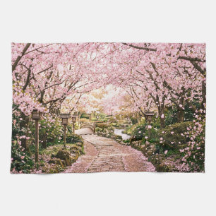 Cherry Blossom Trees Kitchen Towel