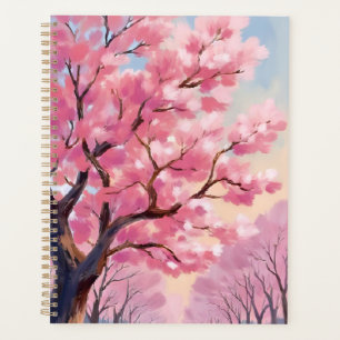 Cherry Blossom Trees Pink Floral Painting Planner