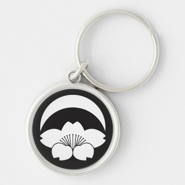 Cherry blossom under crescent moon keychain (Front)