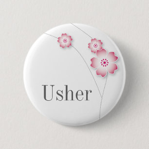 Cherry Blossom Usher Button