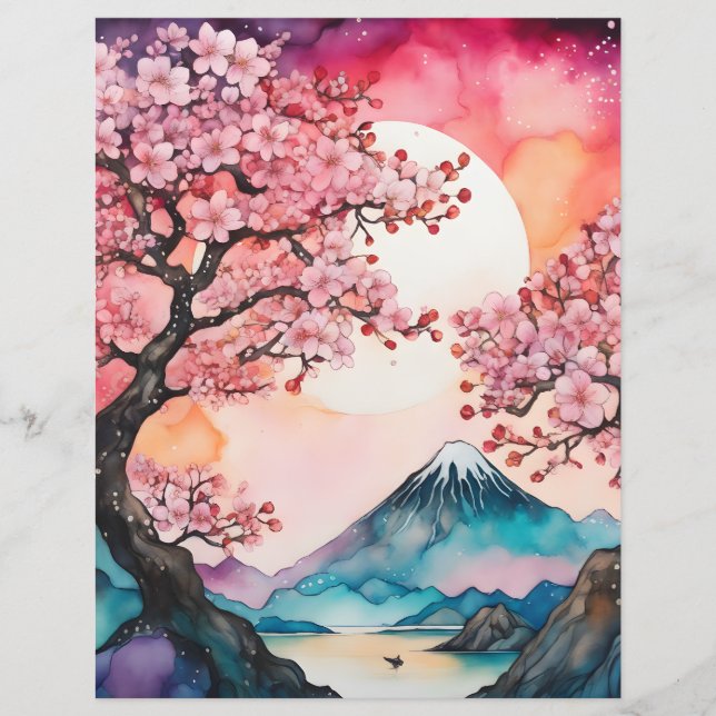 Cherry Blossom Watercolor papier à gratter (Devant)