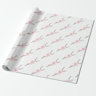 Cherry blossom watercolor pink pattern Japanese Wrapping Paper