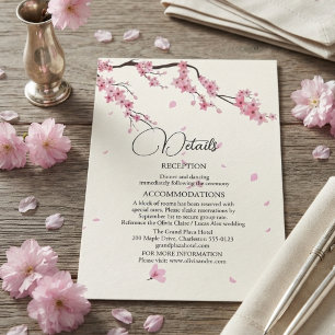 Cherry Blossom Watercolor Pink Sakura Enclosure Card