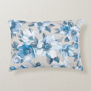 Cherry Blossom Watercolor: Seamless Apple Tree Pat Accent Pillow