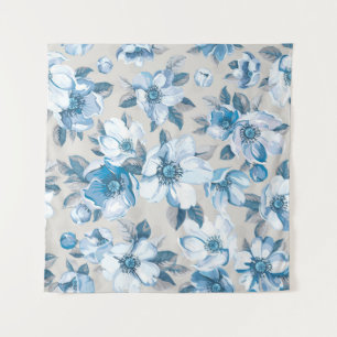 Cherry Blossom Watercolor: Seamless Apple Tree Pat Tapestry