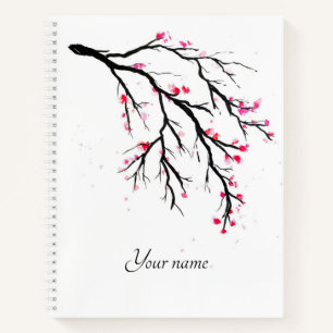 Cherry blossom watercolor Spiral Notebook