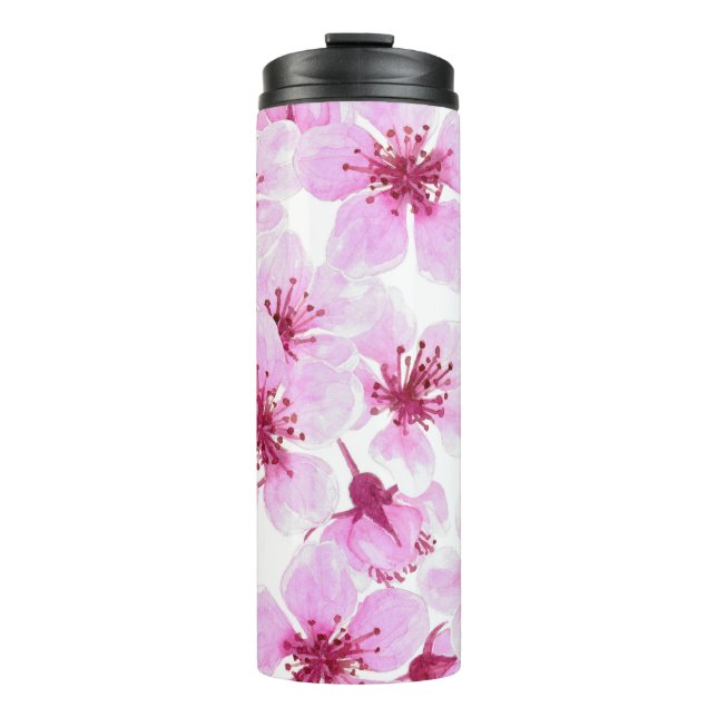 Cherry blossom watercolor thermal tumbler (Front)