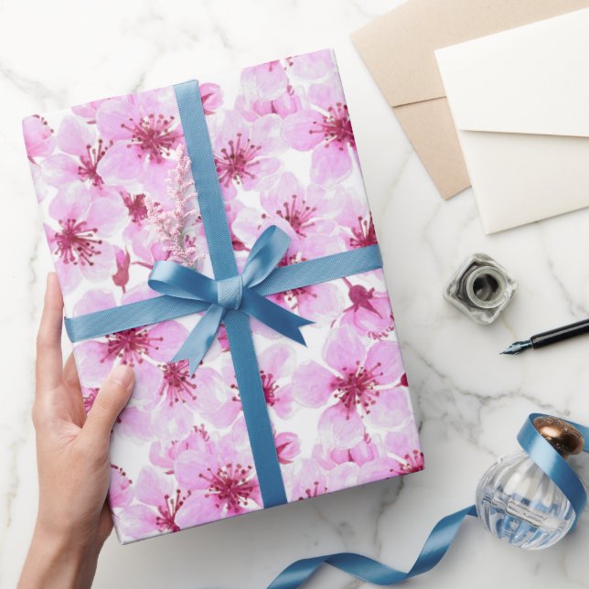 Cherry blossom watercolor wrapping paper (Gifting)