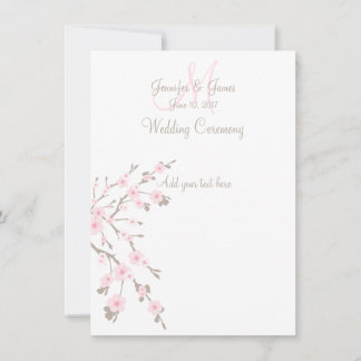 Cherry Blossom Wedding Church Programs