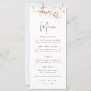 Cherry Blossom Wedding Dinner Menu