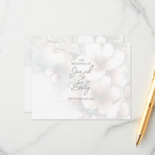 Cherry Blossom Wedding Enclosure Card with QR Code