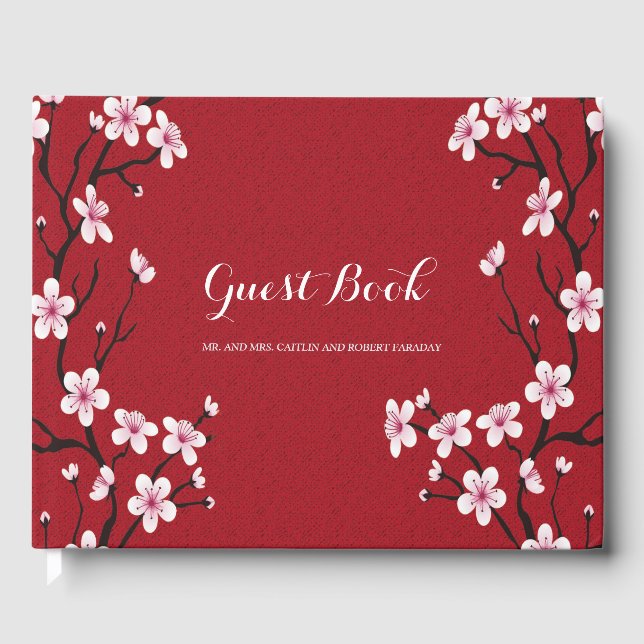 Cherry Blossom   Wedding guest Book (Front)