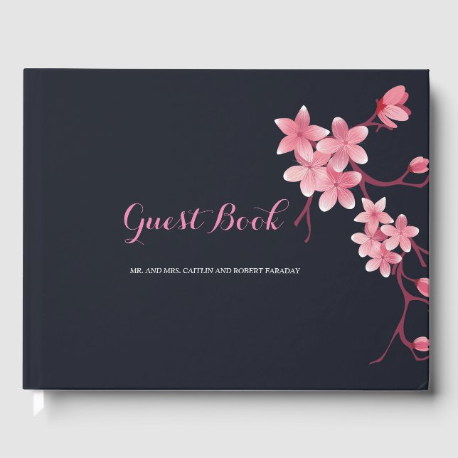 Cherry Blossom   Wedding guest Book (Front)