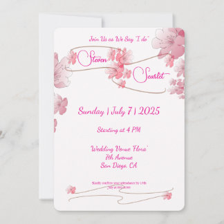 Cherry Blossom Wedding Invitation