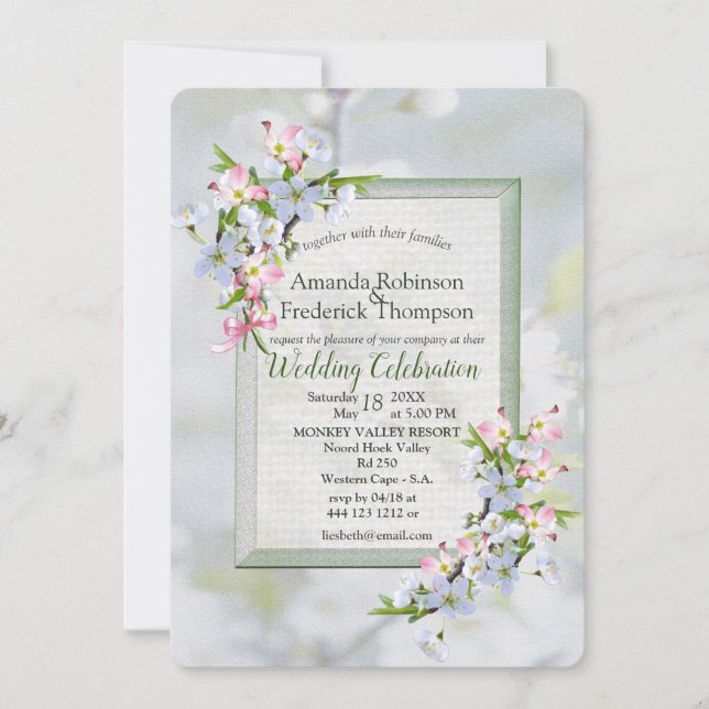Cherry Blossom Wedding Invitation (Front)