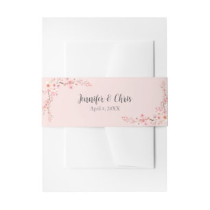 Cherry Blossom Wedding Invitation Belly Band