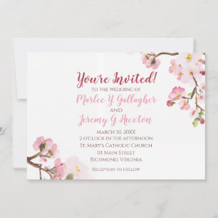 Cherry Blossom Wedding Invitations Custom
