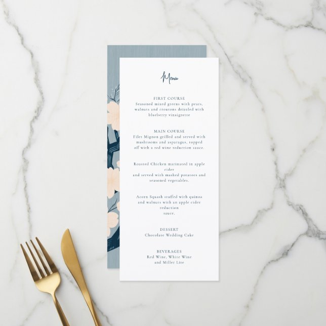 Cherry blossom wedding menu (Front/Back In Situ)