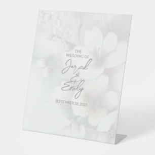 Cherry Blossom Wedding Pedestal Sign