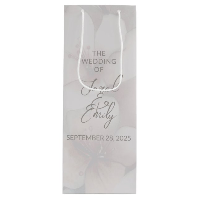 Cherry Blossom Wedding Personalized Gift Bag (Front)