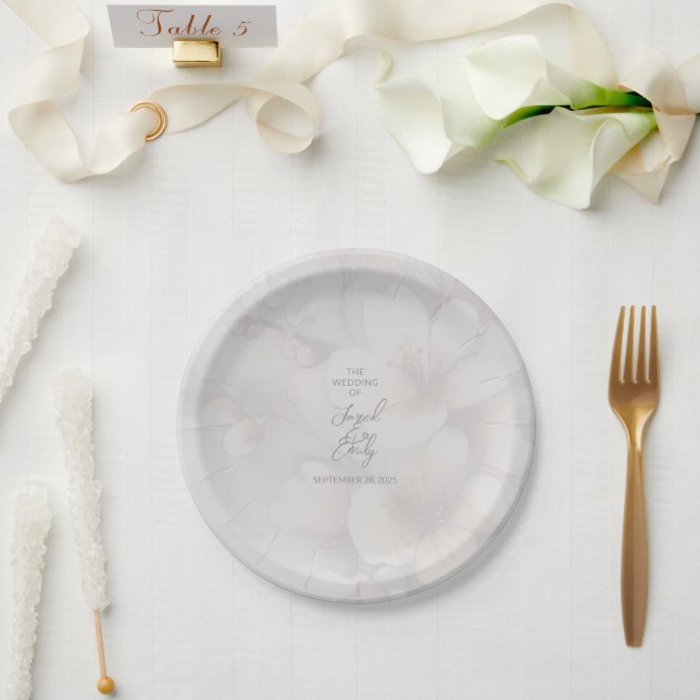 Cherry Blossom Wedding Personalized Paper Plate (Wedding)