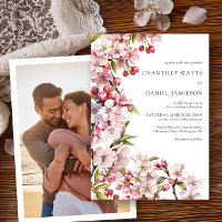 Cherry Blossom Wedding Pink Floral Photo  