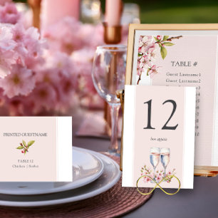 Cherry Blossom Wedding Reception Table Number