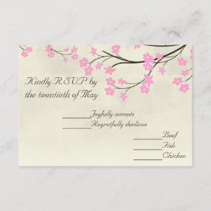 Cherry Blossom Wedding RSVP Card