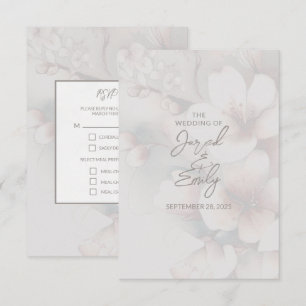 Cherry Blossom Wedding RSVP Card