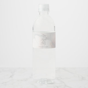 Cherry Blossom Wedding Water Bottle Label