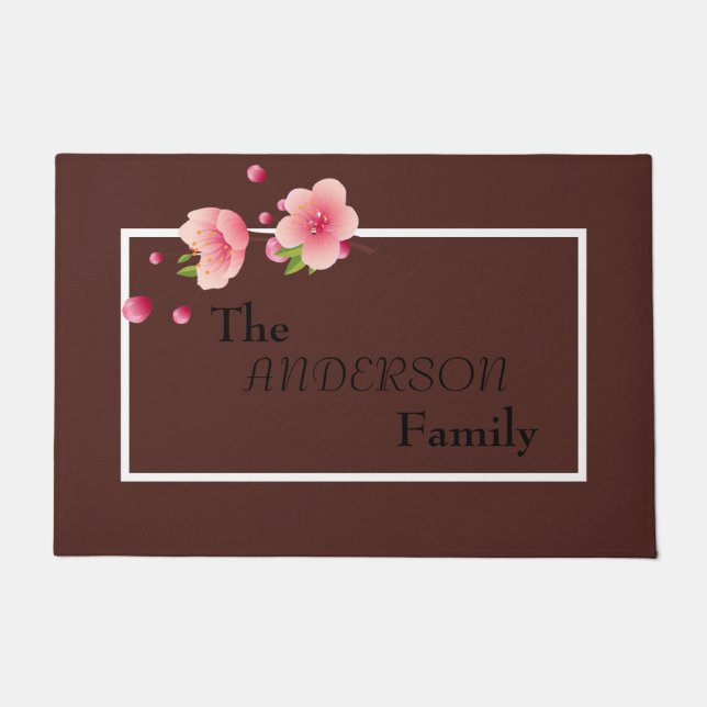 Cherry Blossom Welcome to our home  Doormat (Front)