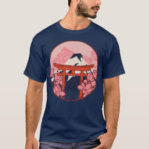 Cherry Blossom Woodblock Japanese Art Japan  T-Shirt