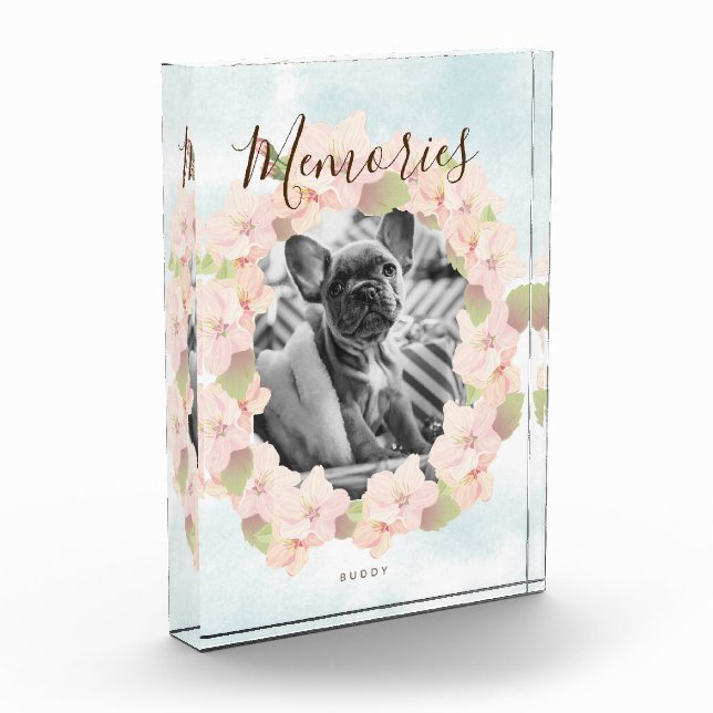Cherry Blossom Wreath Pet Pink Photo Block (Left)