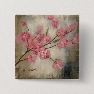 Cherry Blossoms 2 Inch Square Button