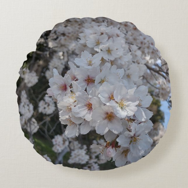CHERRY BLOSSOMS #2  ROUND PILLOW (Front)