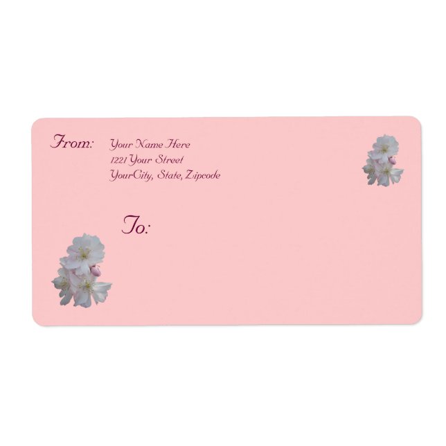 Cherry Blossoms Address Label (Front)