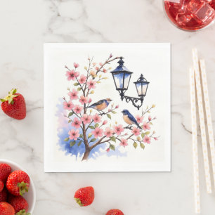 Cherry Blossoms and birds Napkin