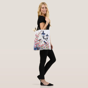 Cherry Blossoms and birds Tote Bag