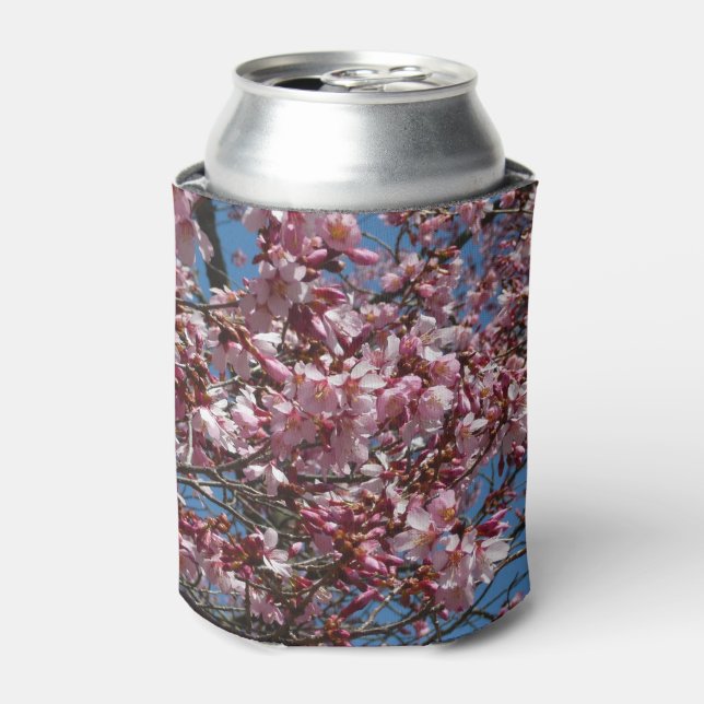 Cherry Blossoms and Blue Sky Spring Floral Can Cooler (Can Front)