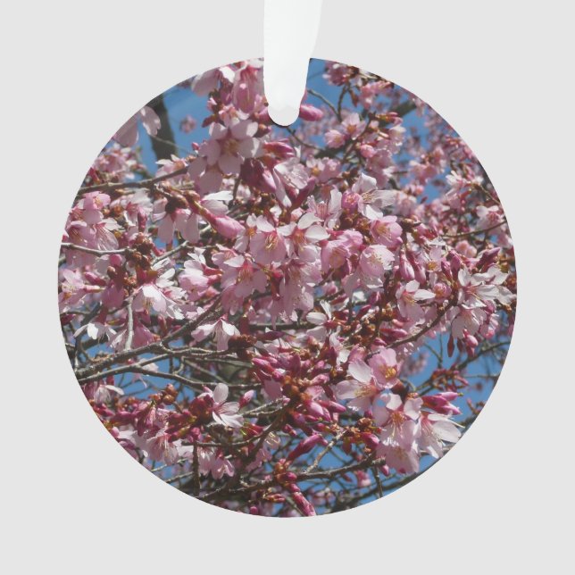 Cherry Blossoms and Blue Sky Spring Floral Ornament (Front)