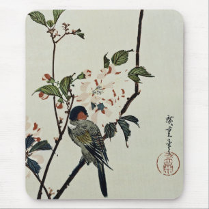 Cherry Blossoms and Small Bird Mouse Pad