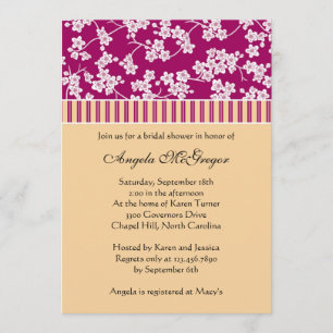 Cherry Blossoms and Stripes Invitation