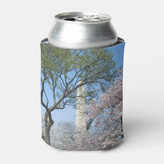 Cherry Blossoms and the Washington Monument in DC Can Cooler (Can Front)