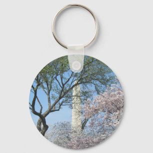 Cherry Blossoms and the Washington Monument in DC Keychain