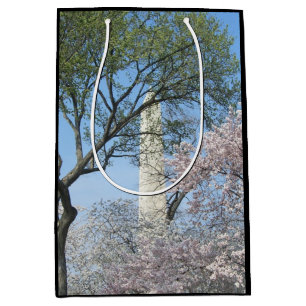 Cherry Blossoms and the Washington Monument in DC Medium Gift Bag