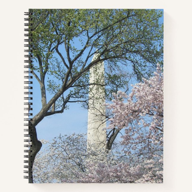 Cherry Blossoms and the Washington Monument in DC Notebook (Front)